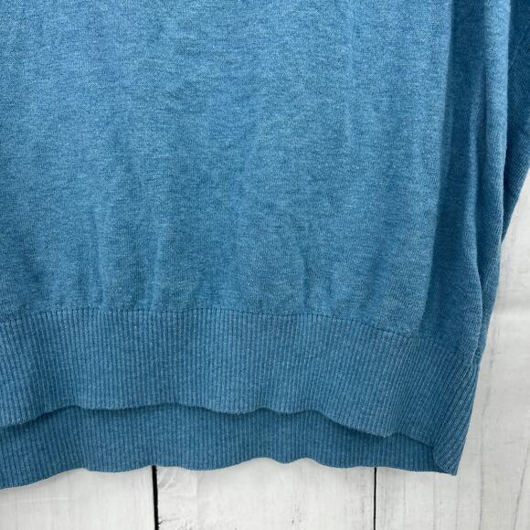 CAbi XXS Blue Silk Blend Sweater sweatshirt short sleeve pullover knit womens - Picture 5 of 8
